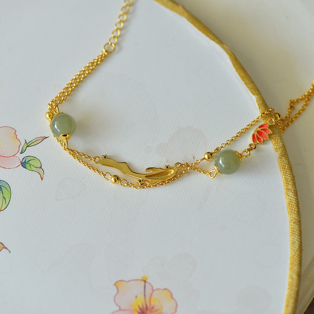 S925 Silver Nephrite Jade Bangle - Success Couple's Collection