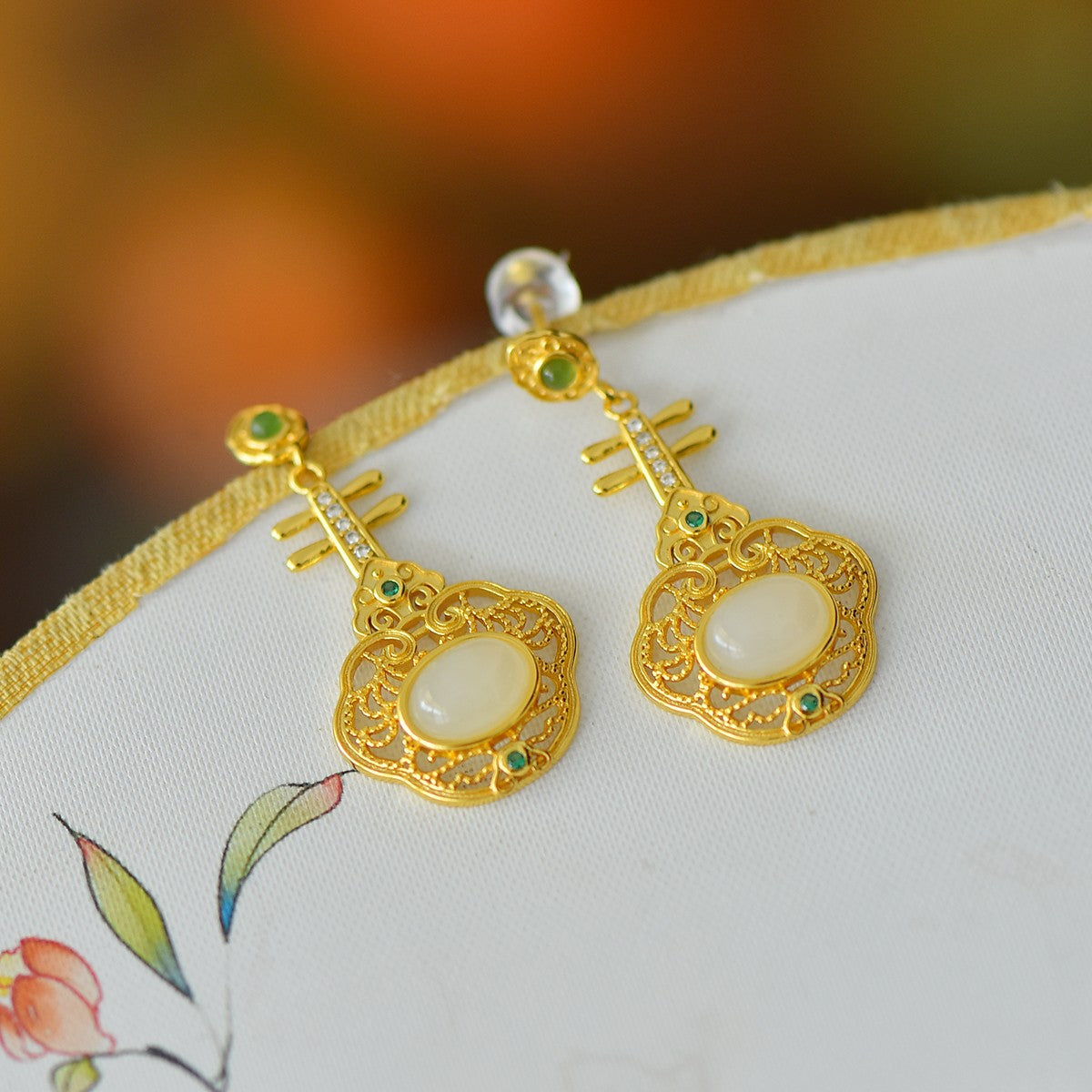 925_Silver_Nephrite_Earrings_Fine_Texture_With_Certificate_237