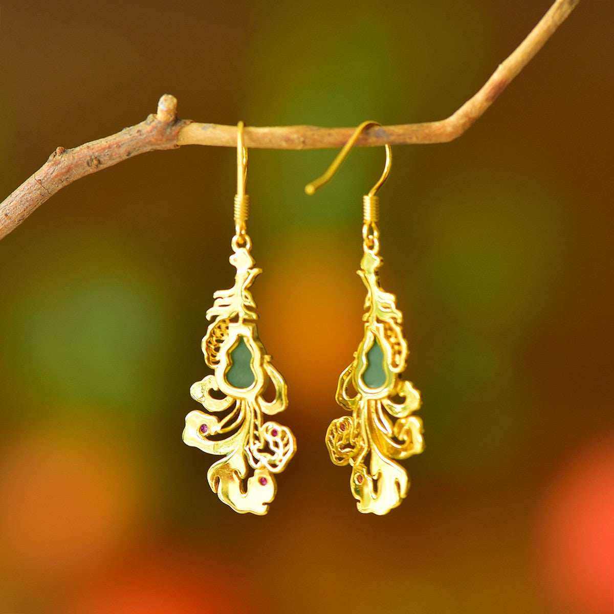 925_Silver_Nephrite_Earrings_Fine_Texture_With_Certificate_68