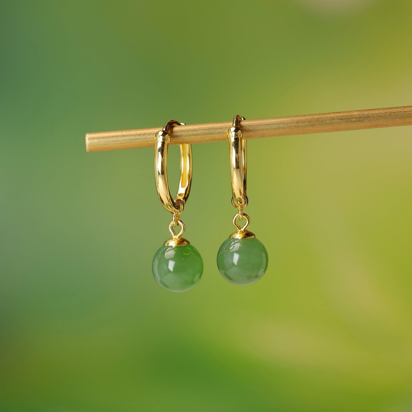 925_Silver_Nephrite_Green_Jade_Earrings_Fine_Texture_170