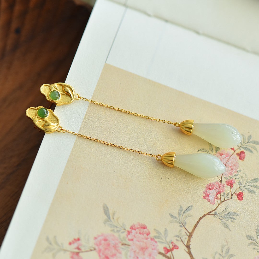 925_Silver_Nephrite_Earrings_Fine_Texture_Simple