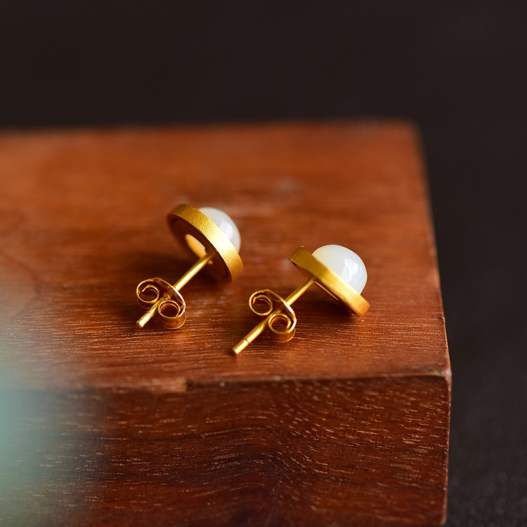 925_Silver_Nephrite_Earrings_Fashion_With_Certificate