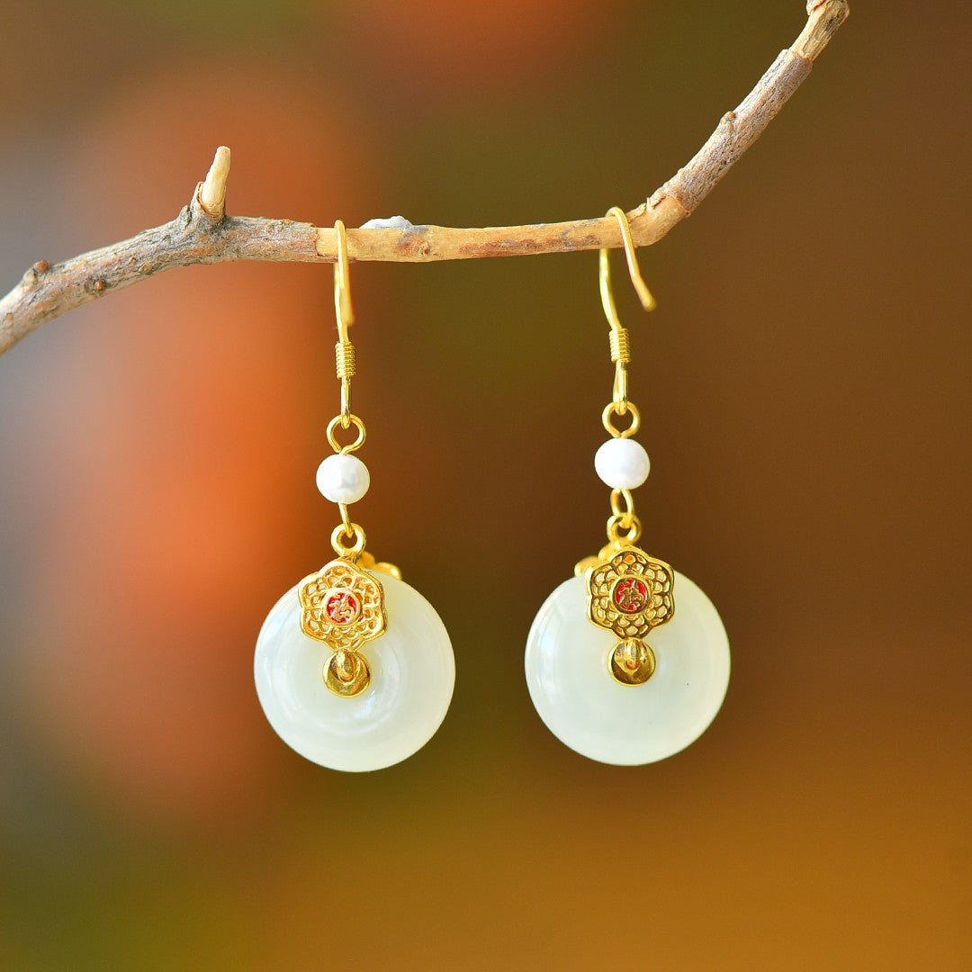 925_Silver_Nephrite_Donut_Earrings_Fashion