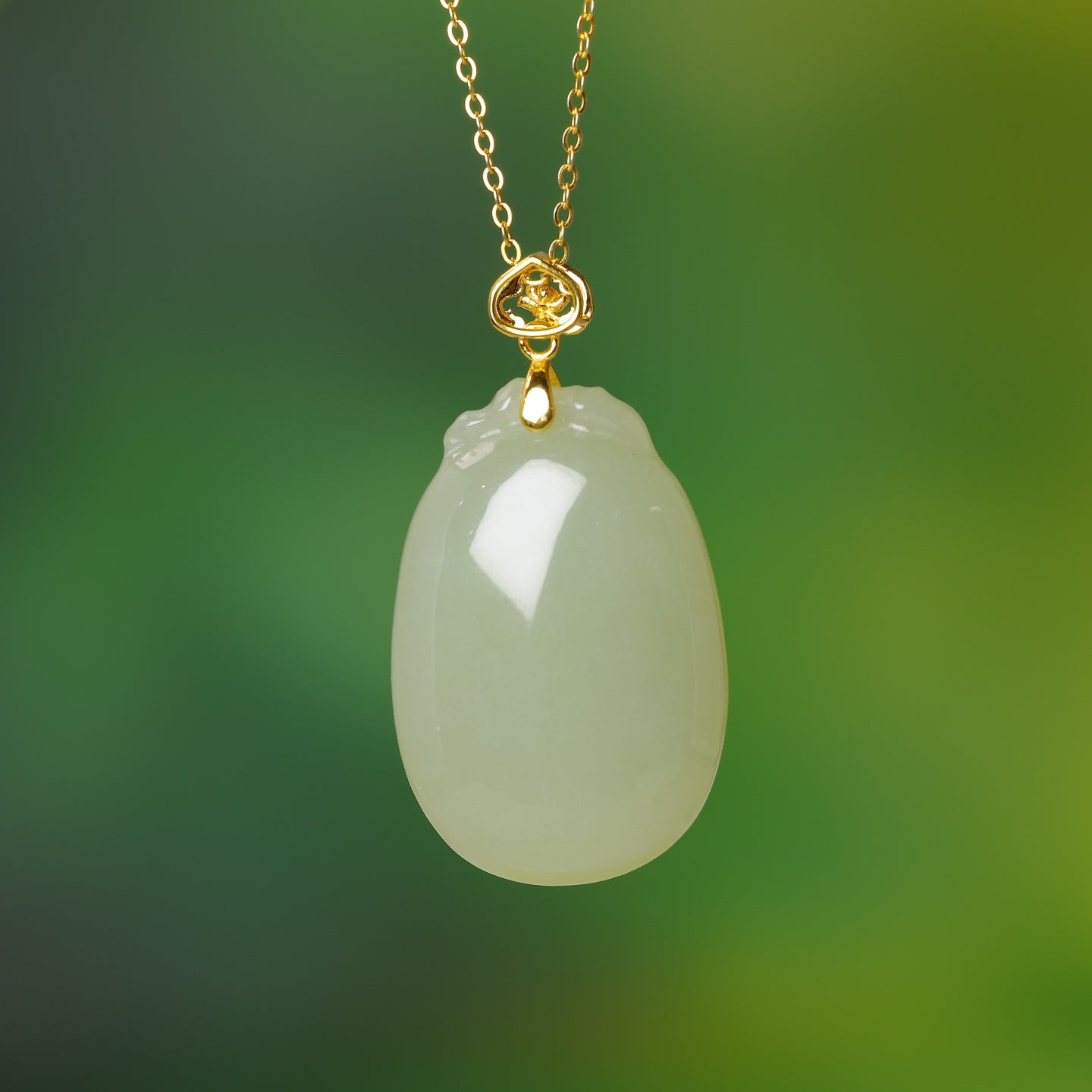 S925_Sterling_Silver_Hetian_Jade_Qinghai_Material_Pendant_Lotus