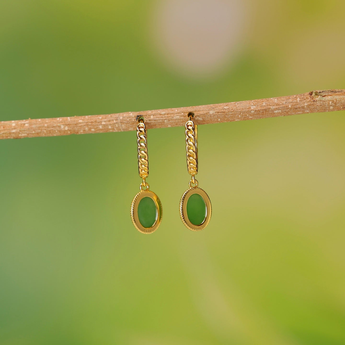 925_Silver_Nephrite_Green_Jade_Earrings_Fine_Texture_171