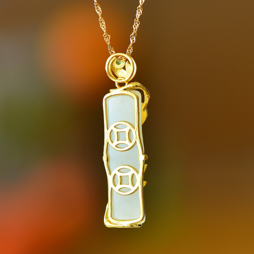 S925_Sterling_Silver_Hetian_Jade_Pendant_Bamboo