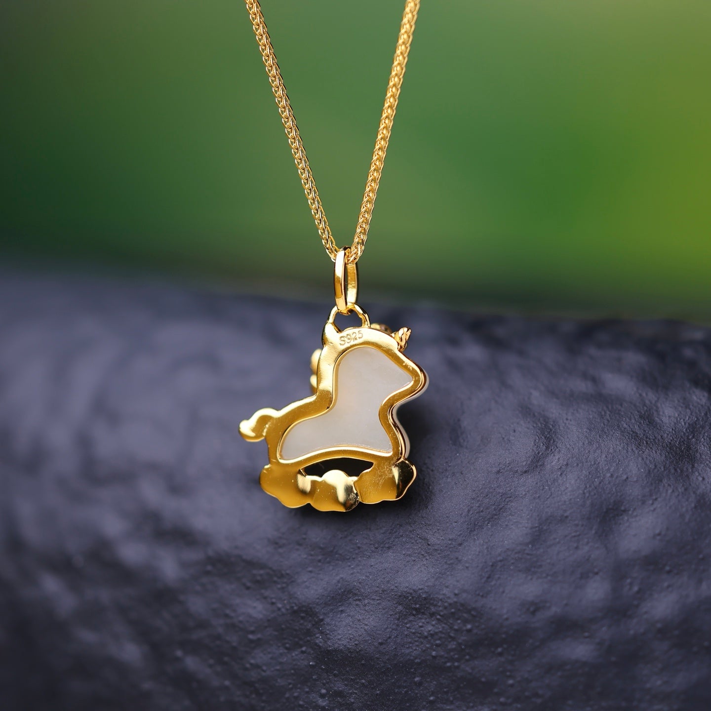 S925_Sterling_Silver_Hetian_Jade_Pendant_Pony_Auspicious_Cloud