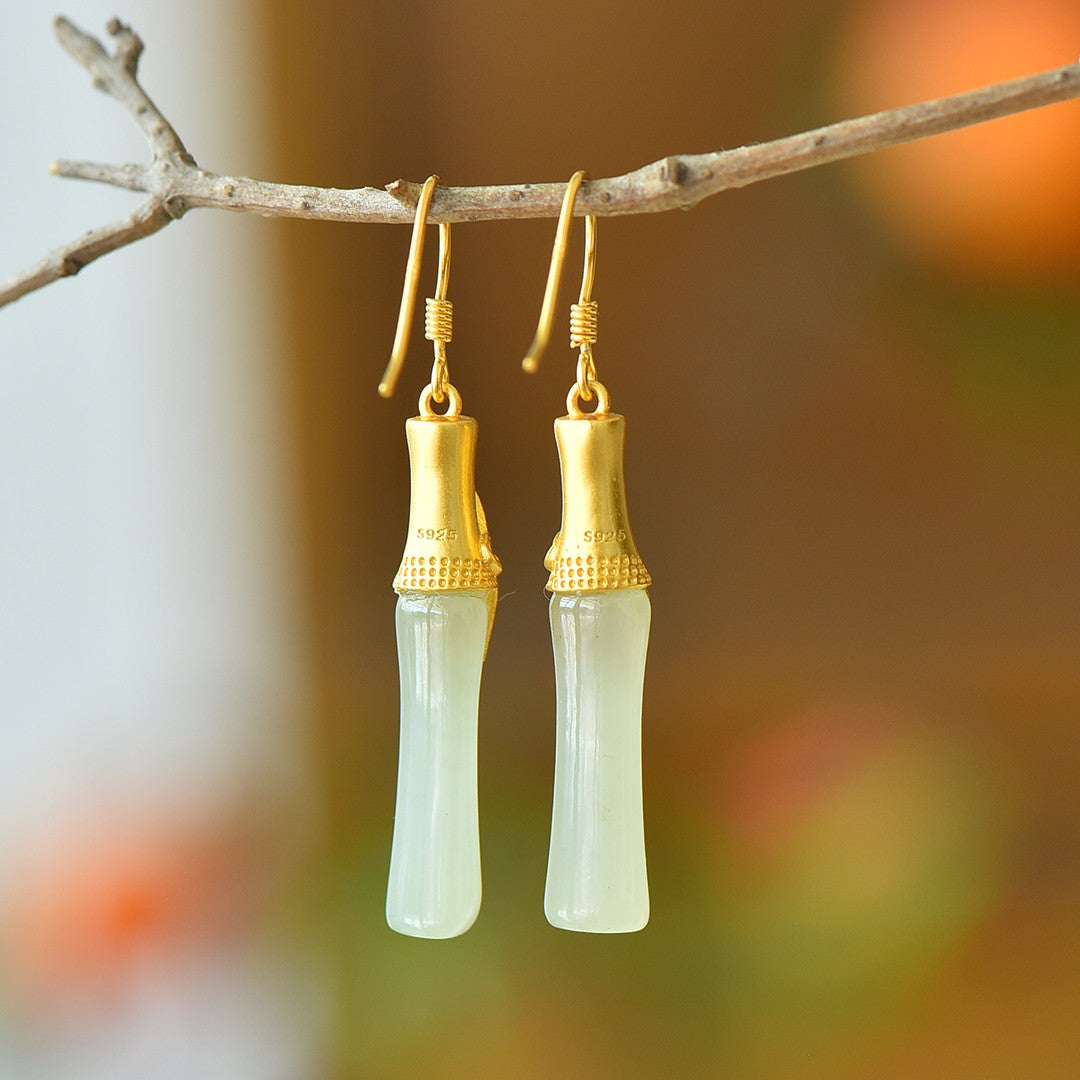 925_Silver_Nephrite_Earrings_Simple_With_Certificate