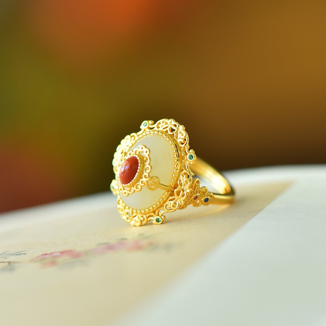 S925 Silver Nephrite Jade Ring - Minimalist Elegant Good Luck