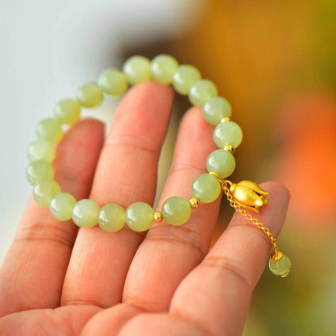 S925 Sterling Silver Nephrite Jade Bangle - Bright Future Fine Jewelry