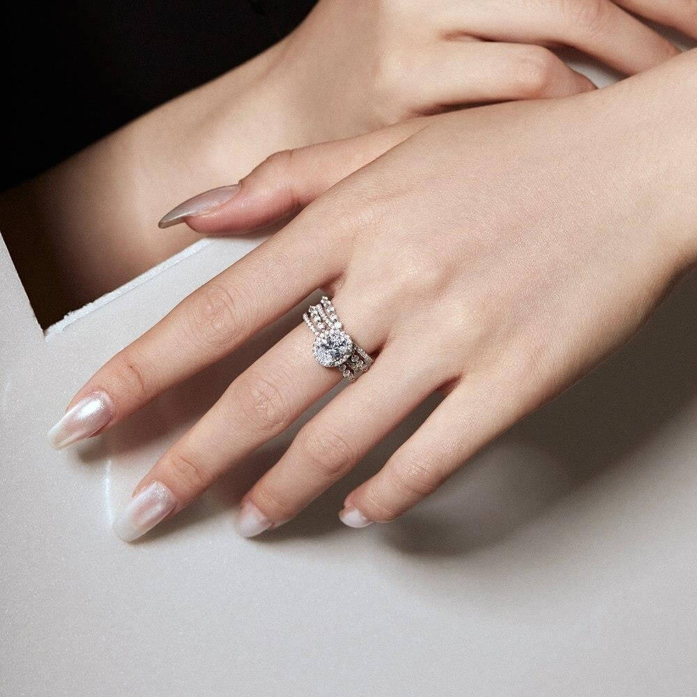 1.5ct Pear Cut Moissanite Ring for Women — 925 Sterling Silver Solitaire Engagement Ring