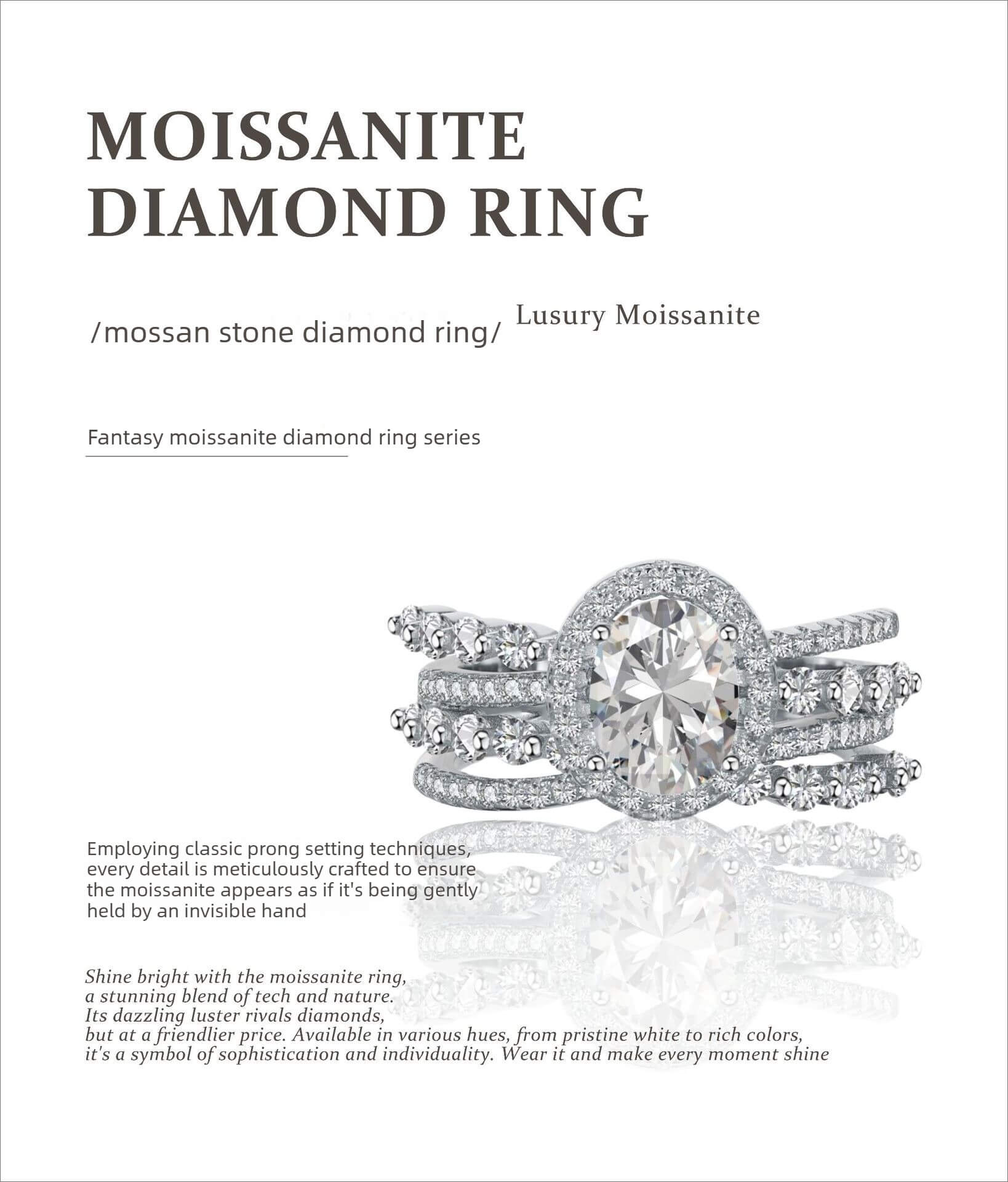 1.5ct Pear Cut Moissanite Ring for Women — 925 Sterling Silver Solitaire Engagement Ring