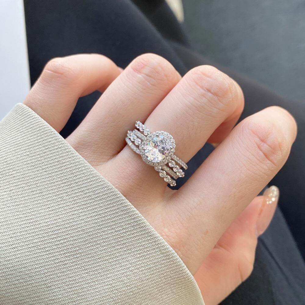 1.5ct Pear Cut Moissanite Ring for Women — 925 Sterling Silver Solitaire Engagement Ring