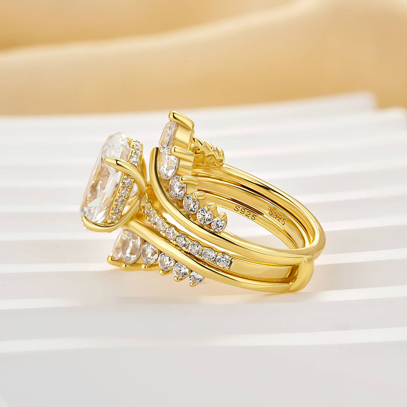 Exclusive 4.0Ct Oval Cut Wedding Ring Set Travel Ring With Jacket Wedding Band