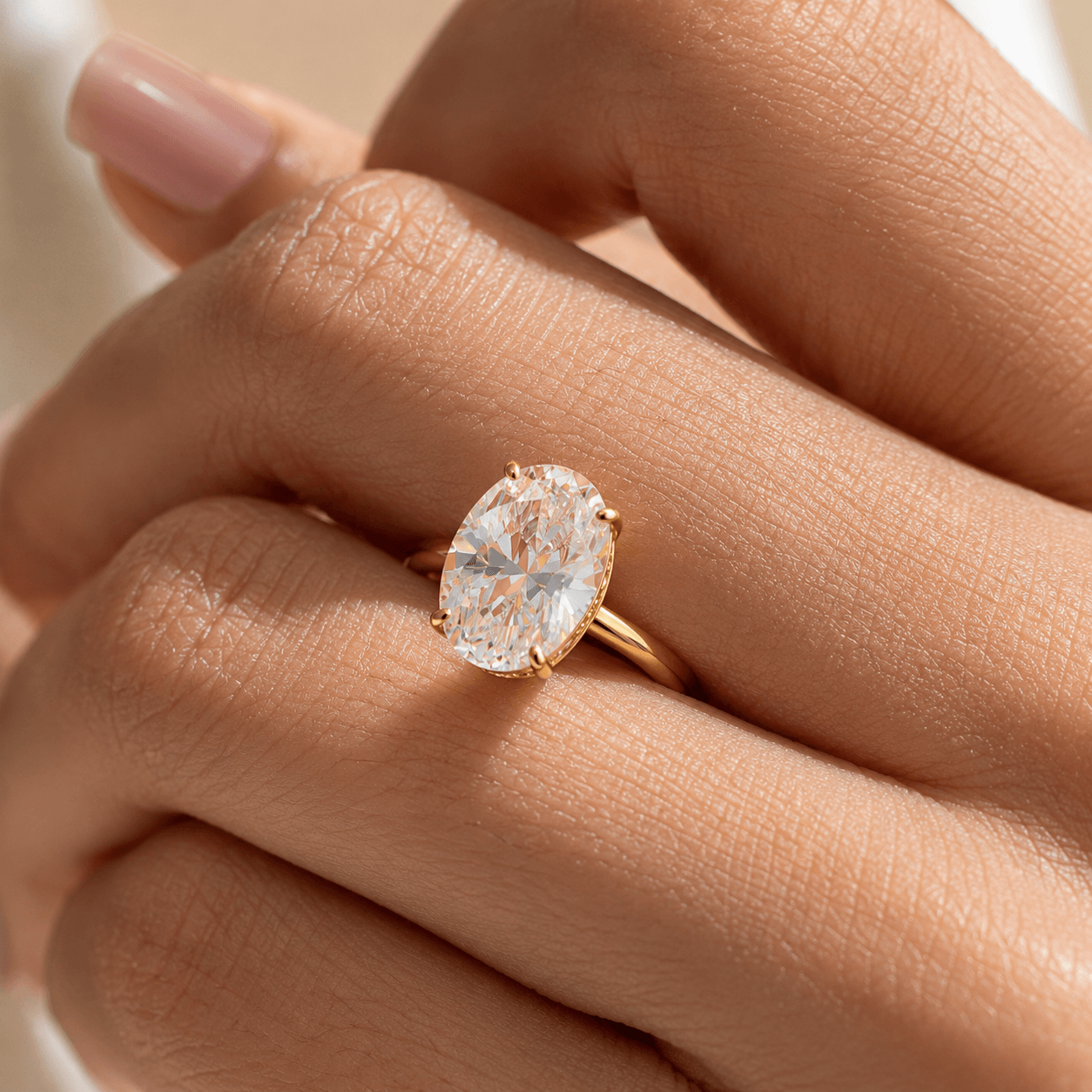S925 Sterling Silver 4.5 CT Oval Cut 5A Cubic Zirconia Ring for Women, Premium Luxury 8x12mm Simulated Diamond Statement Ring, High Quality Fine Jewelry