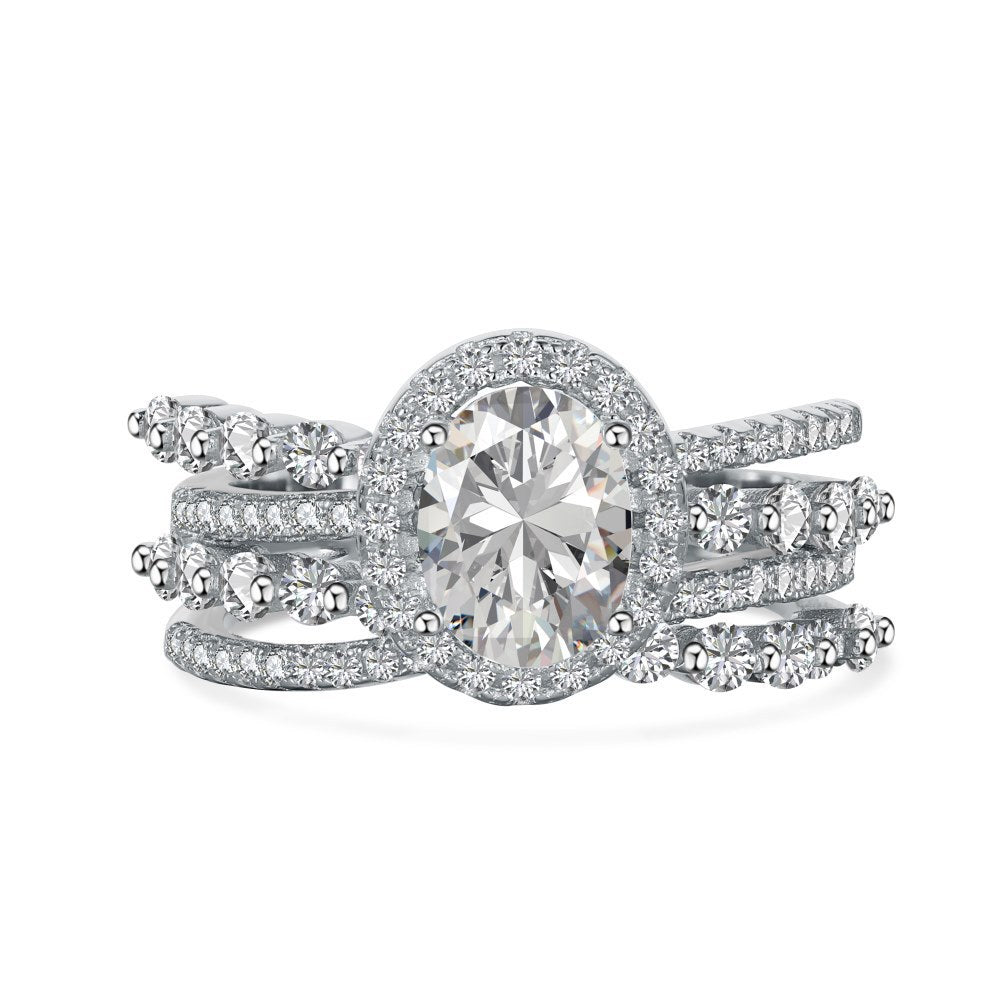 1.5ct Pear Cut Moissanite Ring for Women — 925 Sterling Silver Solitaire Engagement Ring