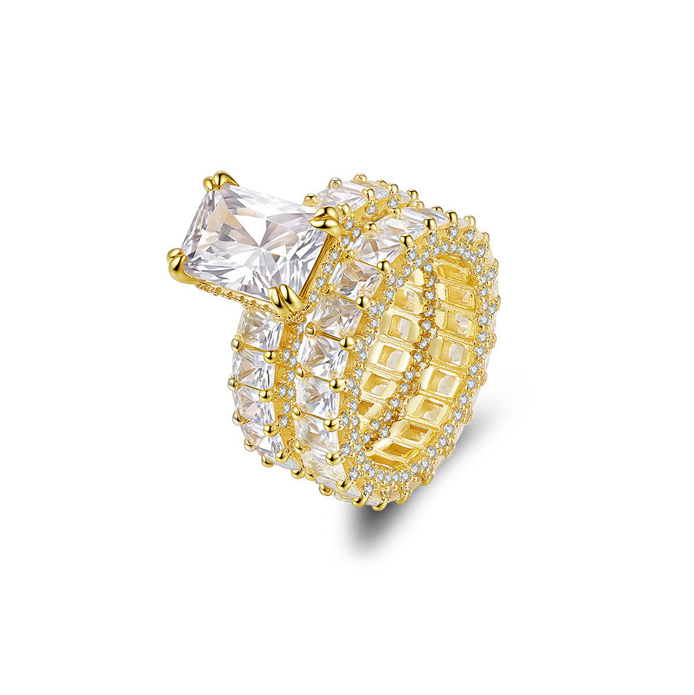 5CT Radiant Cut Stackable Ring Set | Luxury 925 Sterling Silver 3-Piece Wedding Band & Engagement Ring for Women