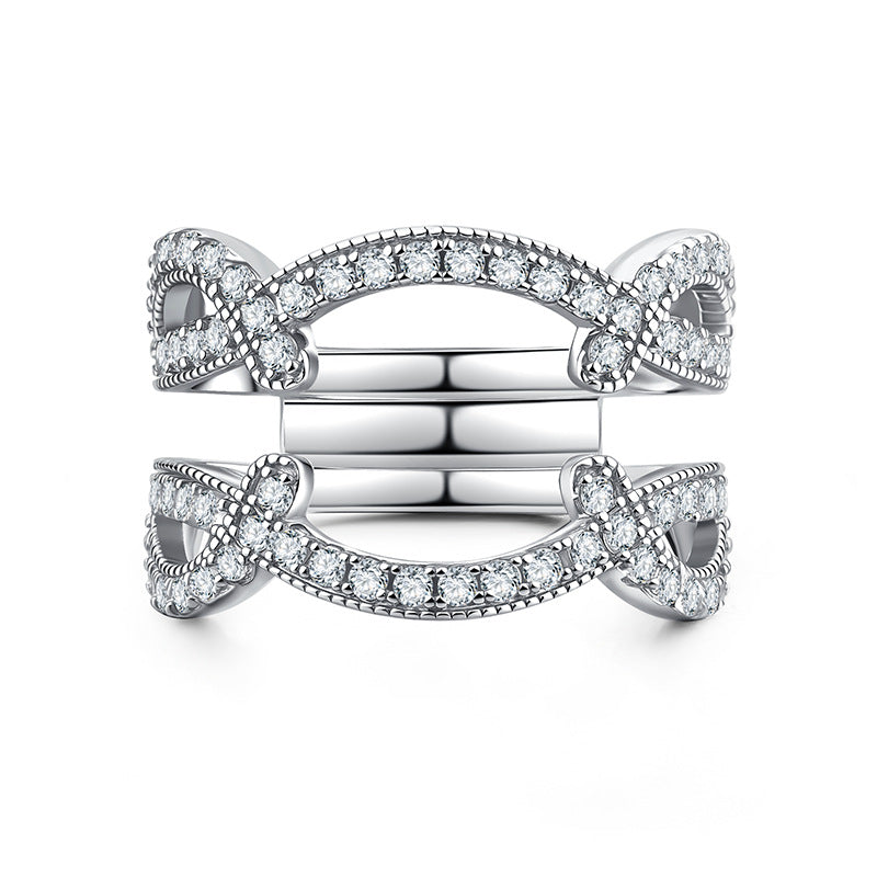 4ct Moissanite Cluster Ring — 925 Sterling Silver Engagement & Wedding Band