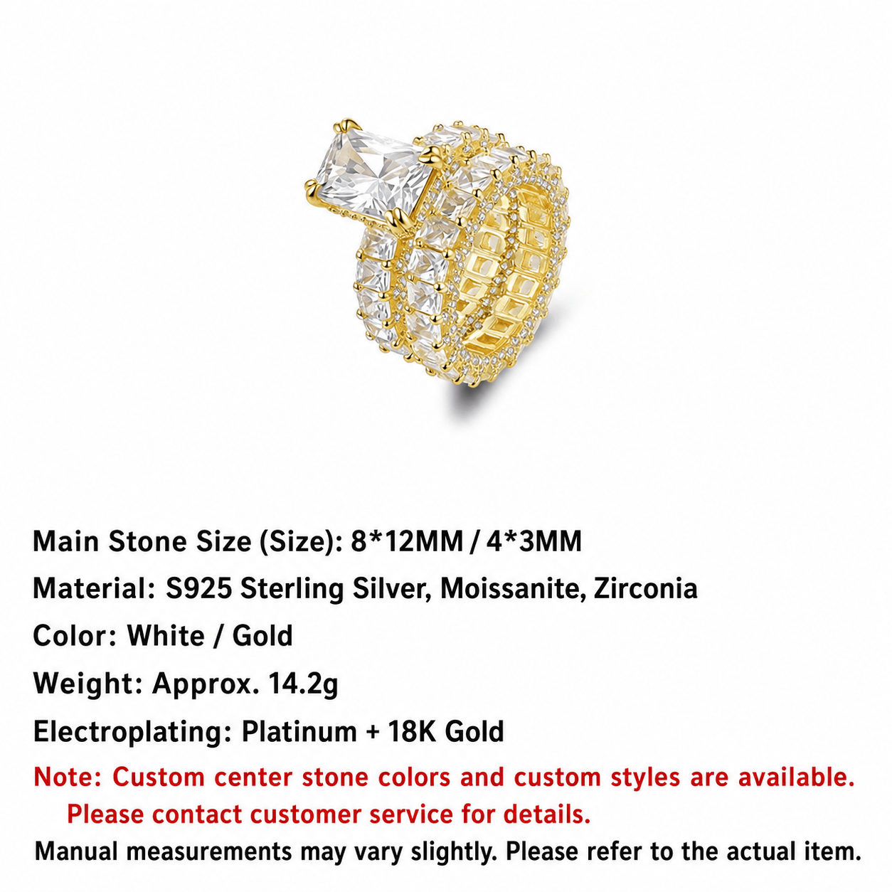 5CT Radiant Cut Stackable Ring Set | Luxury 925 Sterling Silver 3-Piece Wedding Band & Engagement Ring for Women