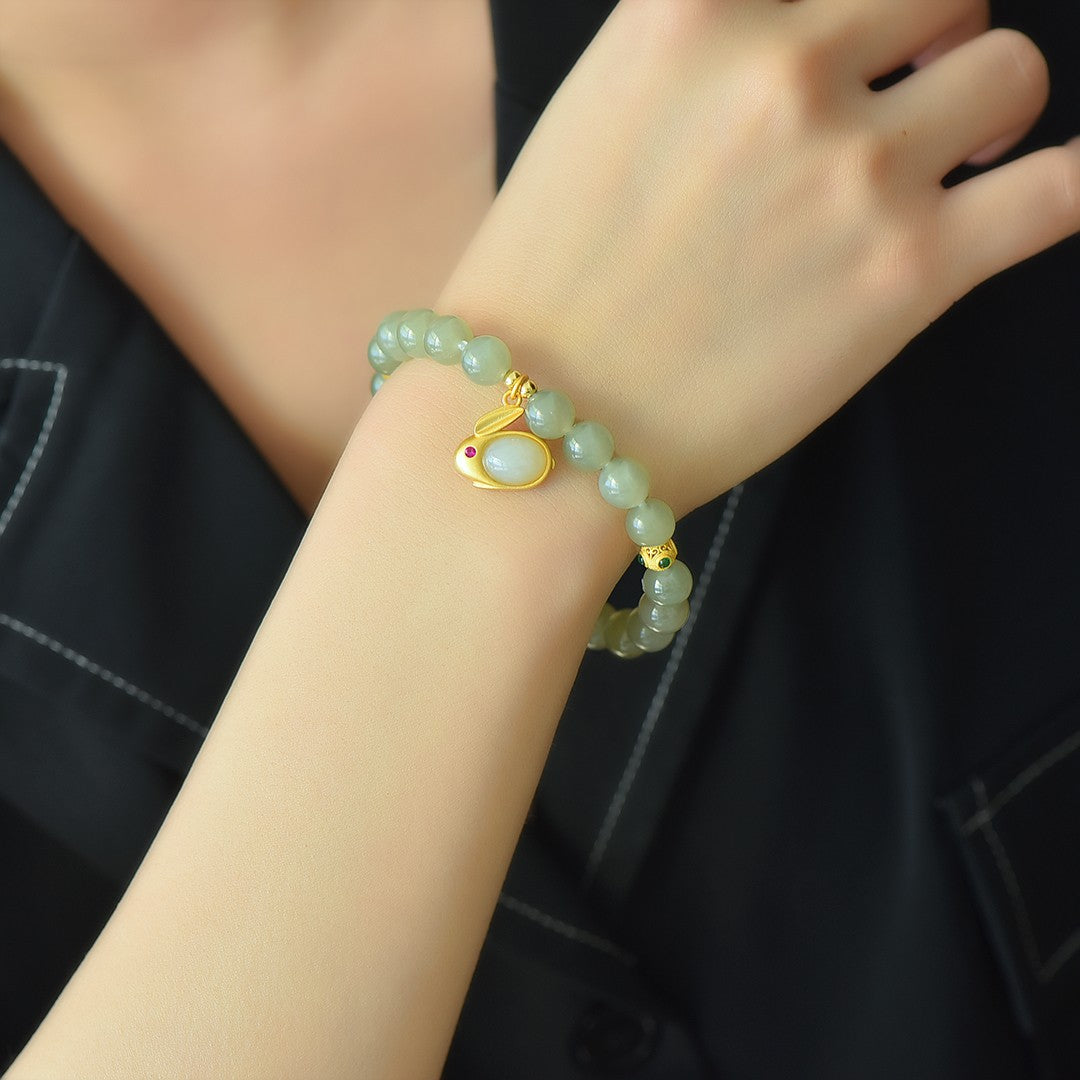 S925 Sterling Silver Smoky Jade Bangle Set - Fine Jewelry Collection