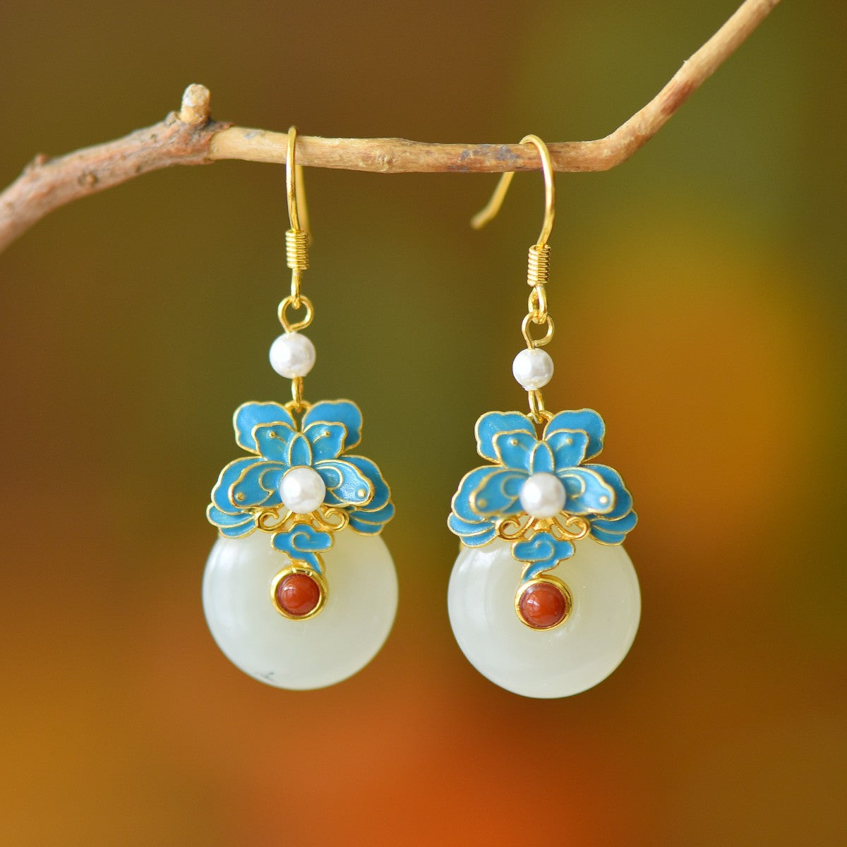 925_Silver_Nephrite_Earrings_Fine_Texture_With_Certificate_236