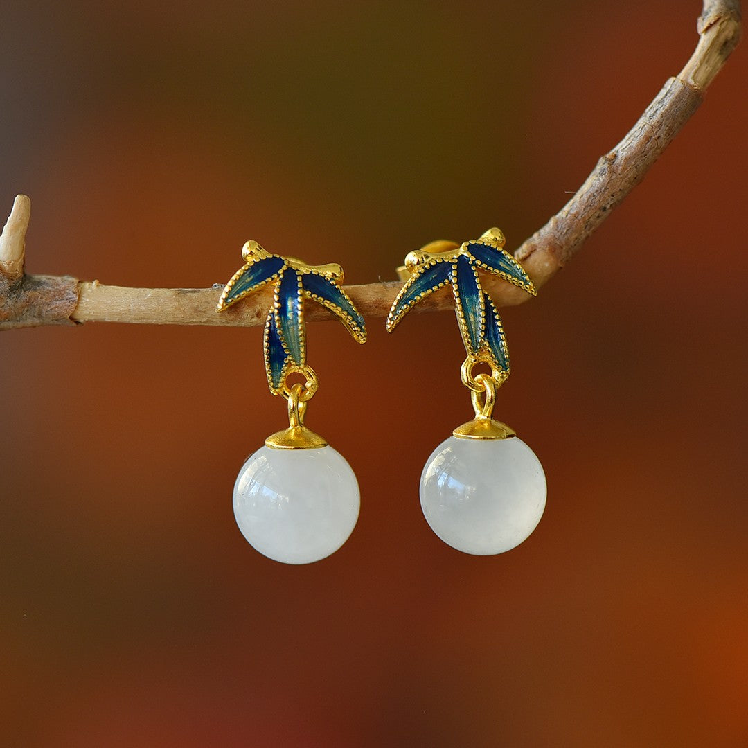 925_Silver_Nephrite_Earrings_Simple_With_Certificate_218