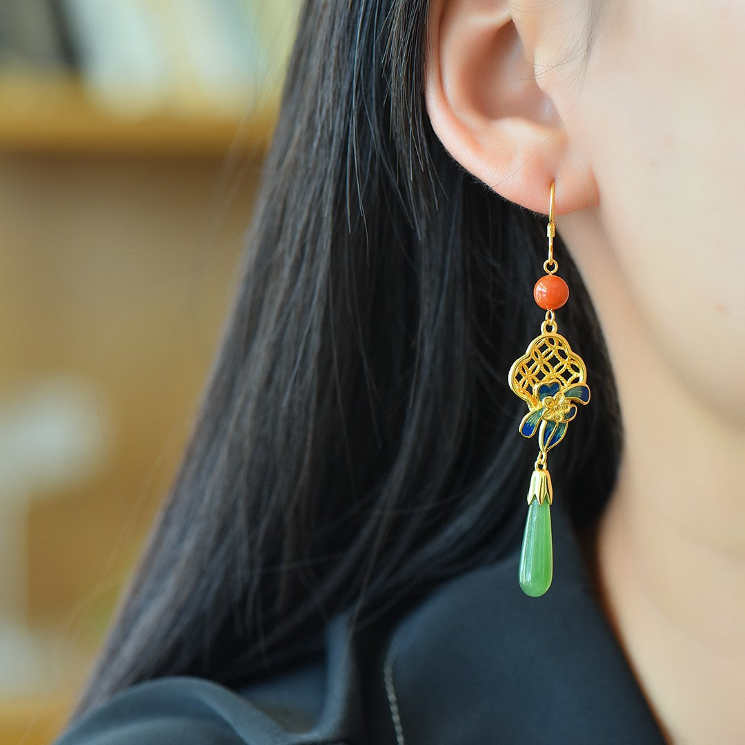 925_Silver_Nephrite_Green_Jade_Earrings_Fine_Texture