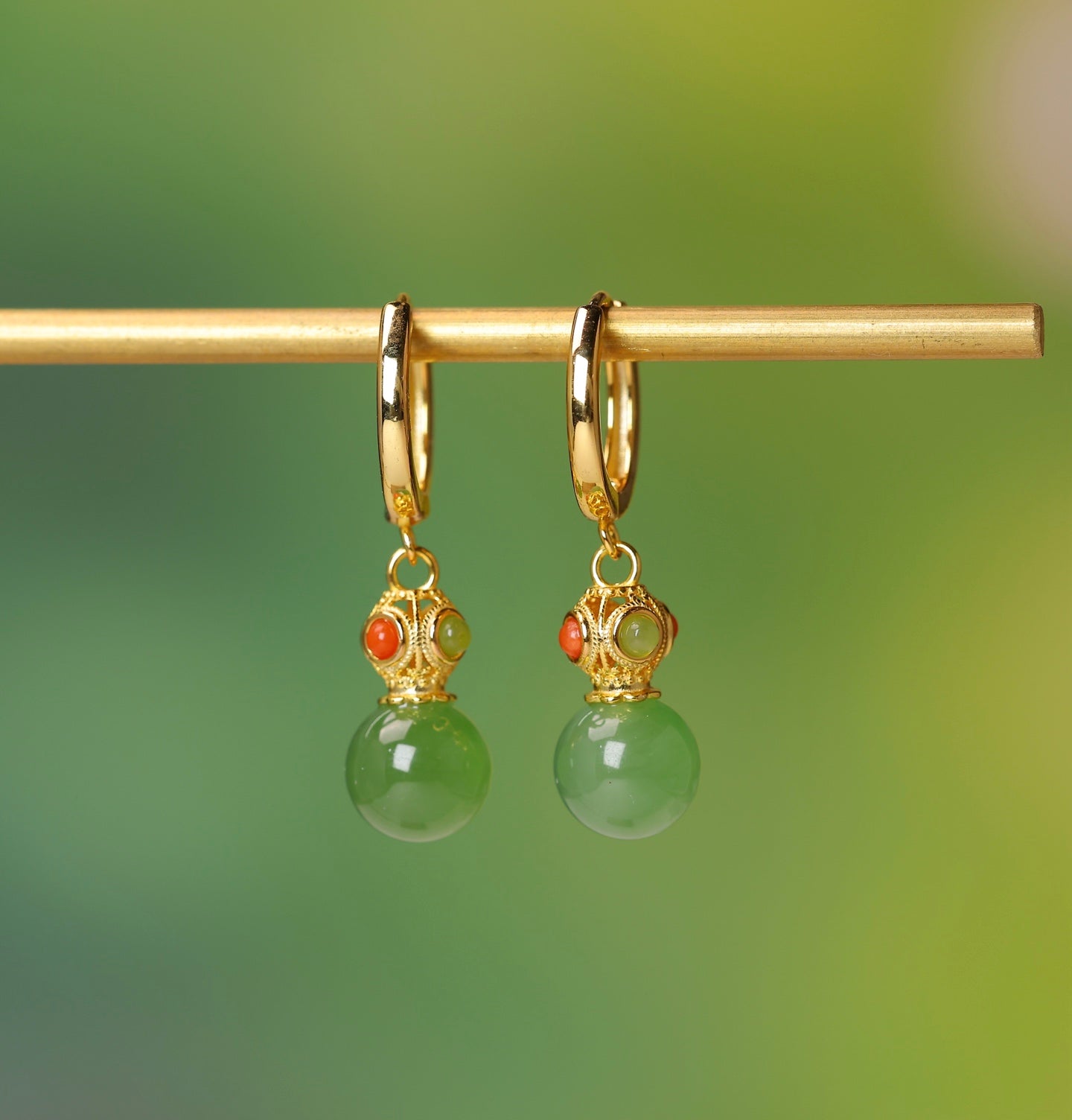 925_Silver_Nephrite_Green_Jade_Earrings_Fine_Texture_172