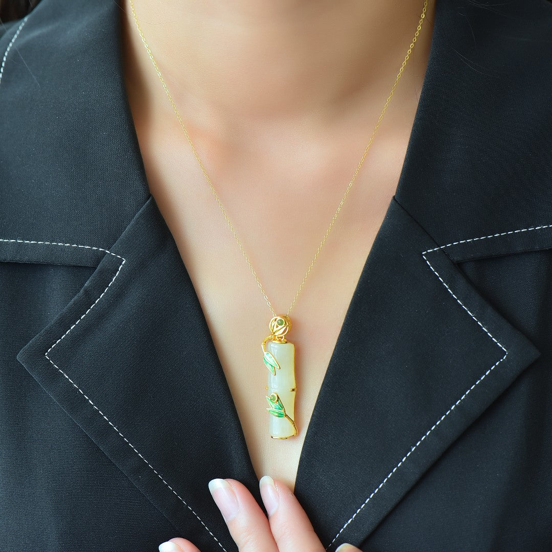 S925_Sterling_Silver_Hetian_Jade_Pendant_Bamboo