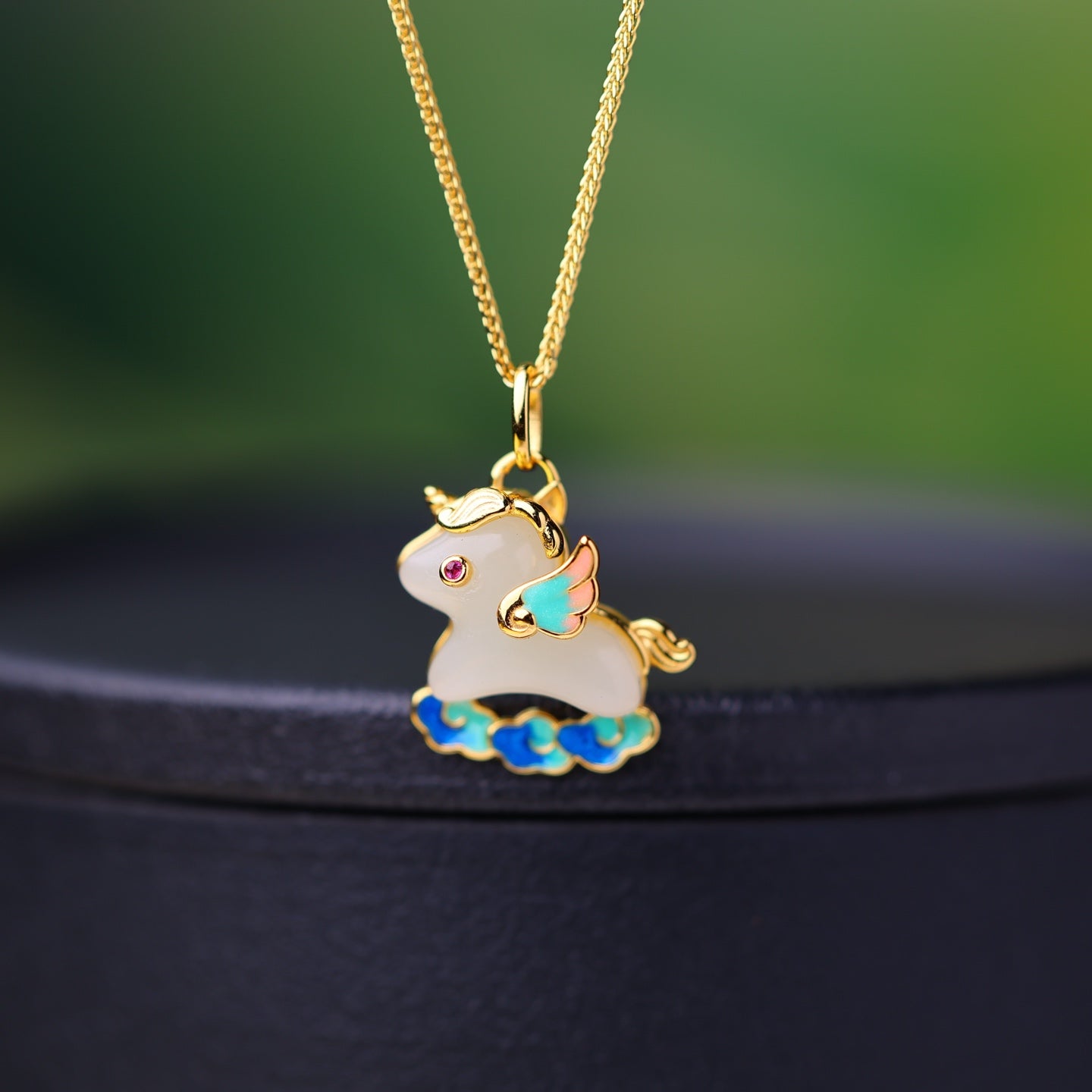S925_Sterling_Silver_Hetian_Jade_Pendant_Pony_Auspicious_Cloud