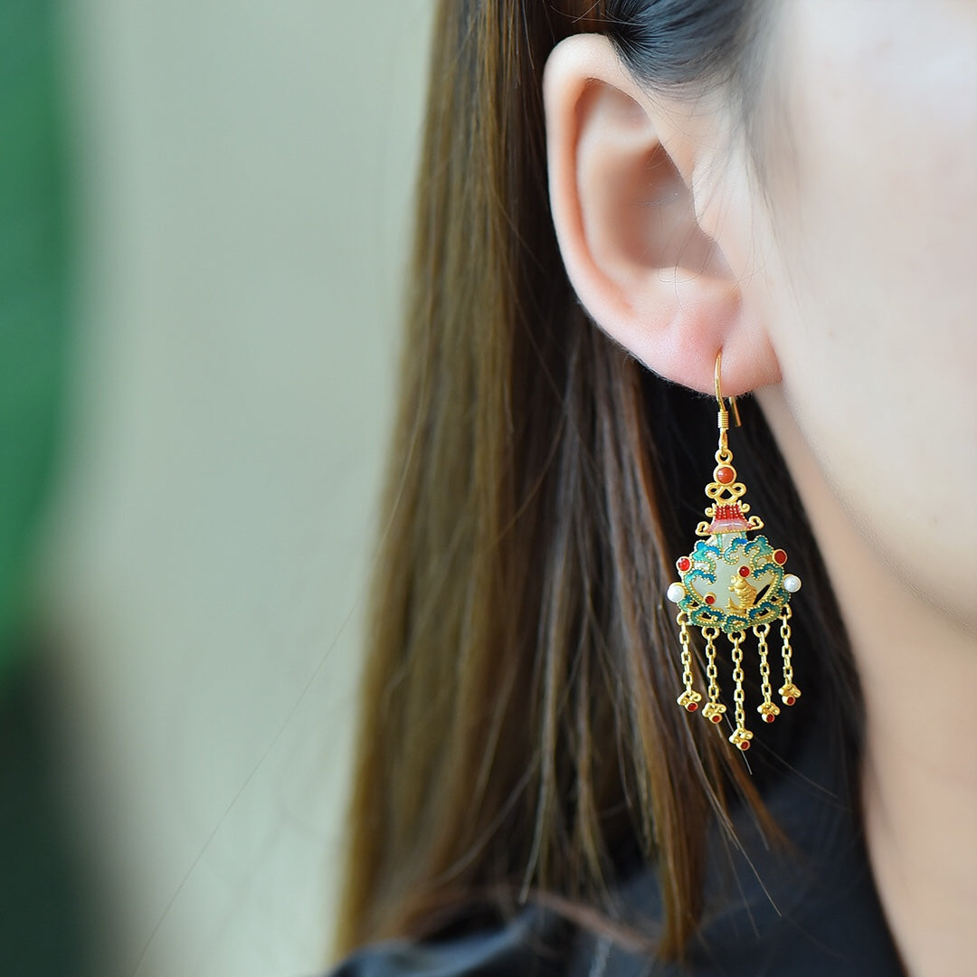 925_Silver_Nephrite_Earrings_Simple_Exquisite