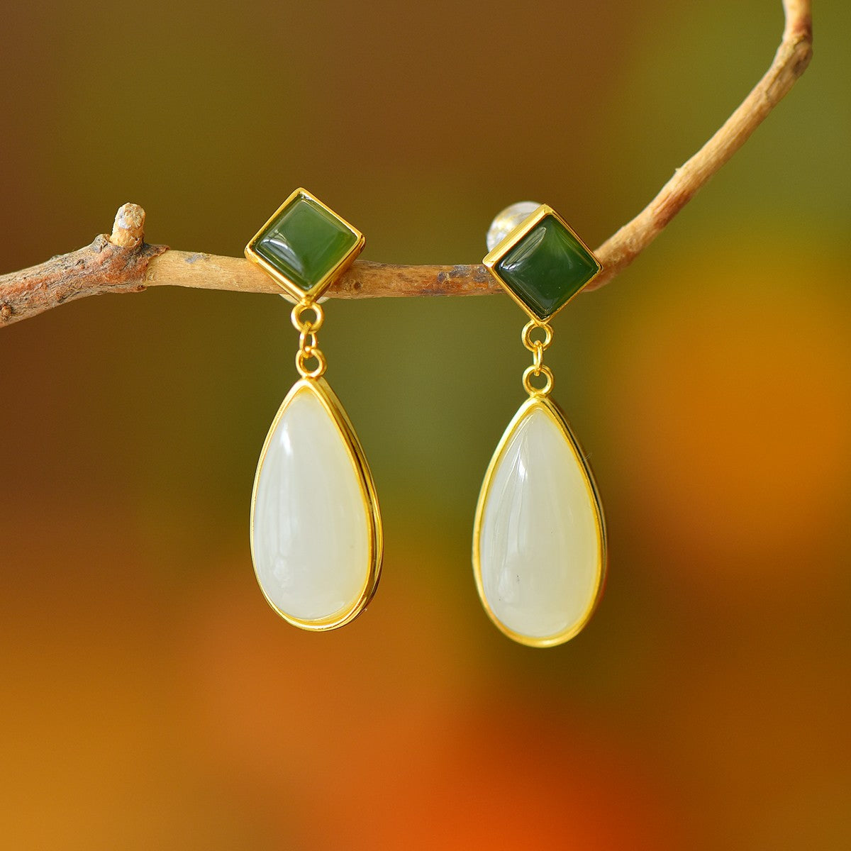 925_Silver_Nephrite_Green_Jade_Earrings_Fine_Texture_With_Certificate_245