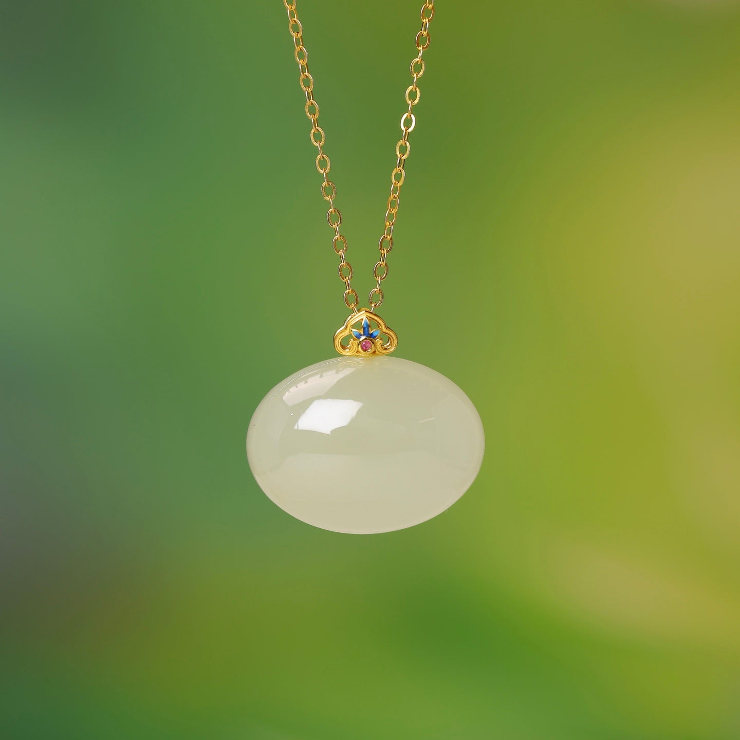 S925_Sterling_Silver_Hetian_Jade_Qinghai_Material_Ruyi_Pendant