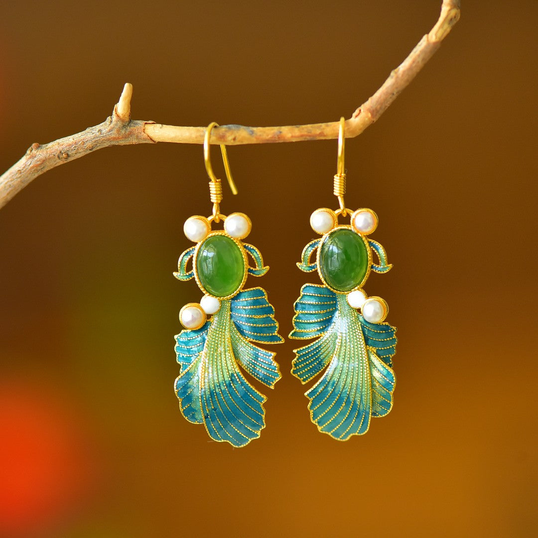 925_Silver_Nephrite_Green_Jade_Earrings_Simple_Elegant