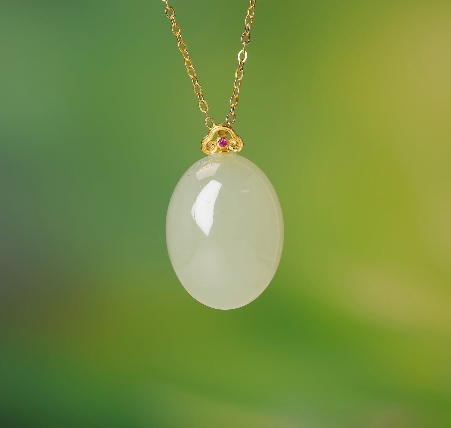 S925_Sterling_Silver_Hetian_Jade_Qinghai_Material_Ruyi_Pendant_Auspicious_Cloud