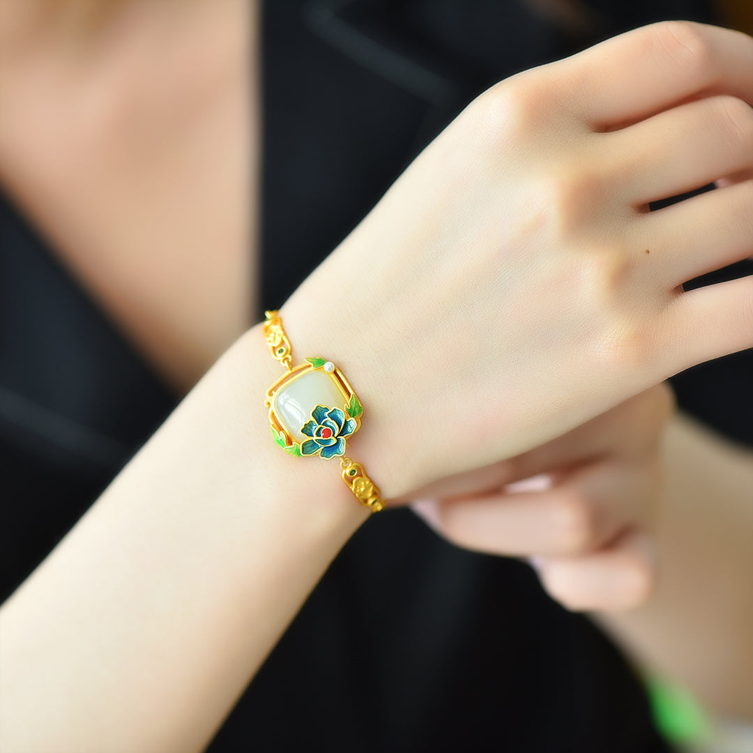 S925 Silver Nephrite Jade Bangle - Lily of the Valley Fine Jewelry