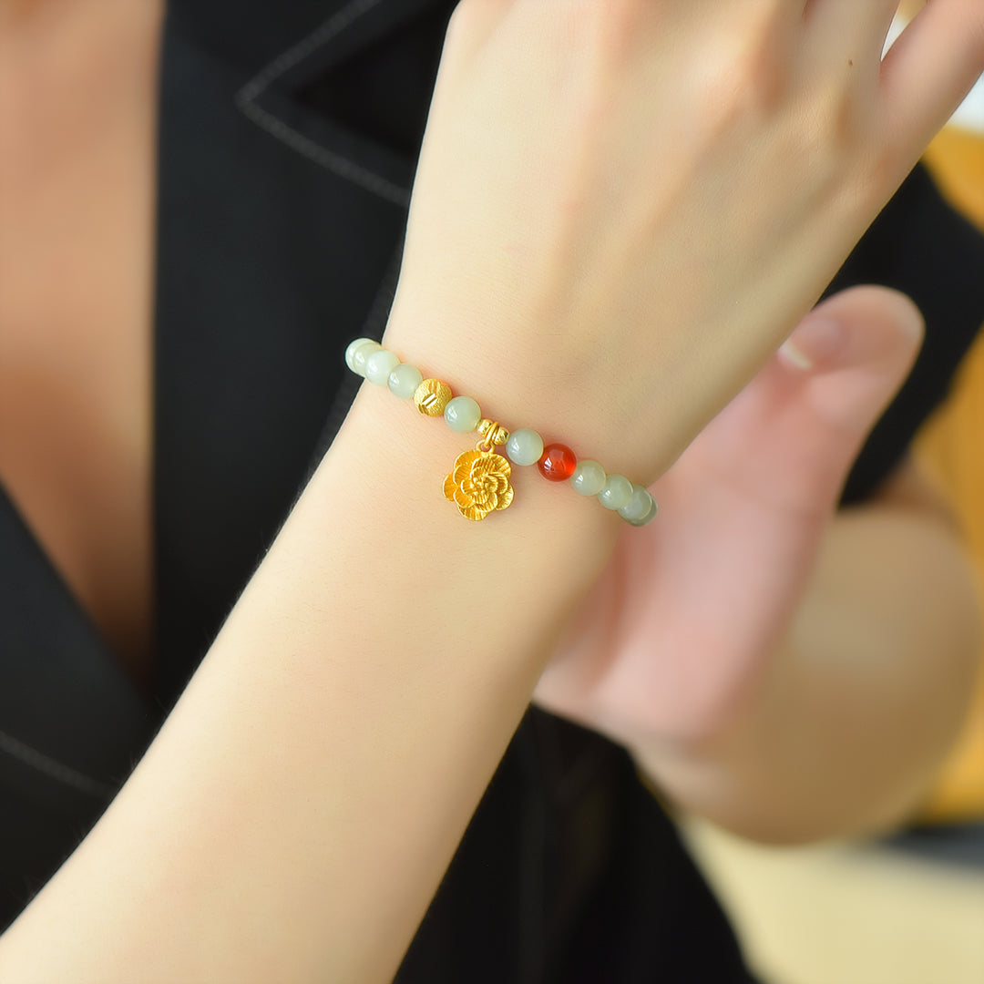 S925 Sterling Silver Nephrite Jade Bangle - Auspicious Cloud Fine Jewelry