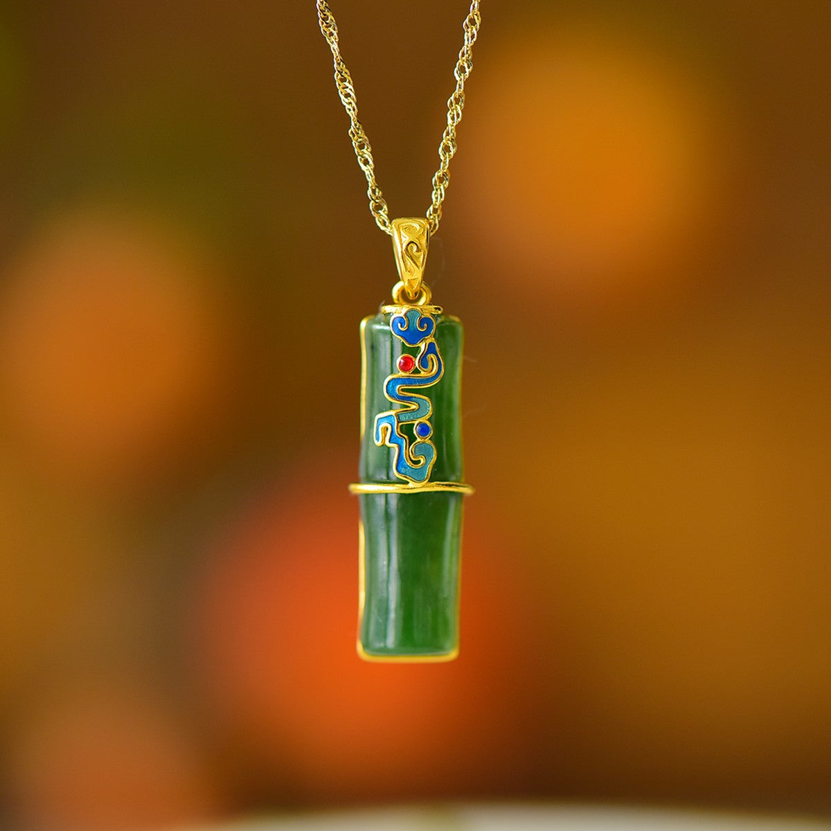 S925_Sterling_Silver_Pendant_Bamboo_Auspicious_Cloud