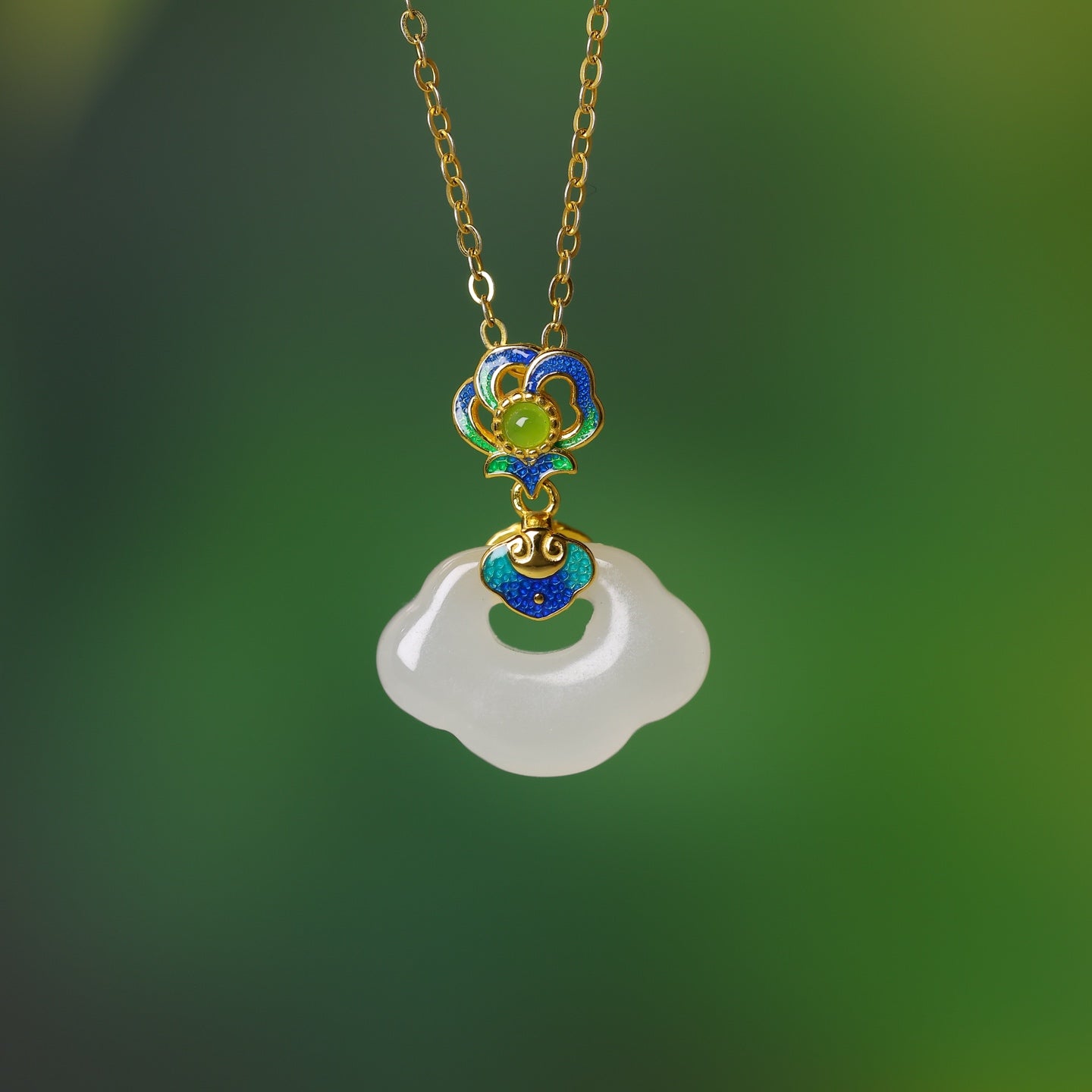 S925_Sterling_Silver_Hetian_Jade_Qingshui_Jade_Ruyi_Lock_Ruyi_Pendant_Auspicious_Cloud