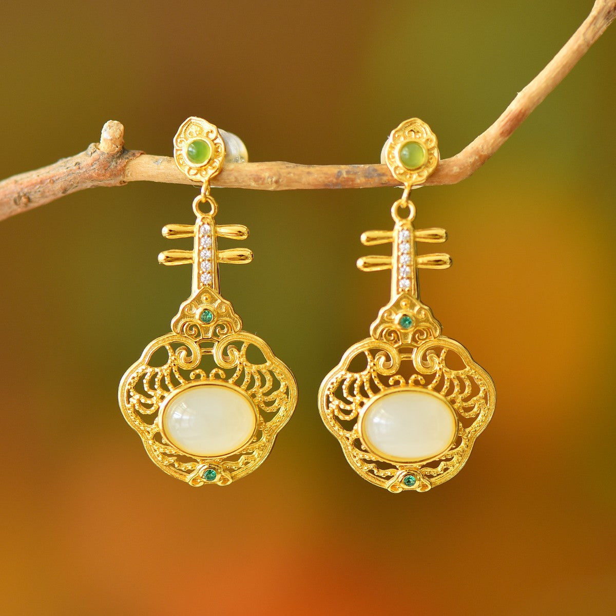 925_Silver_Nephrite_Earrings_Fine_Texture_With_Certificate_237