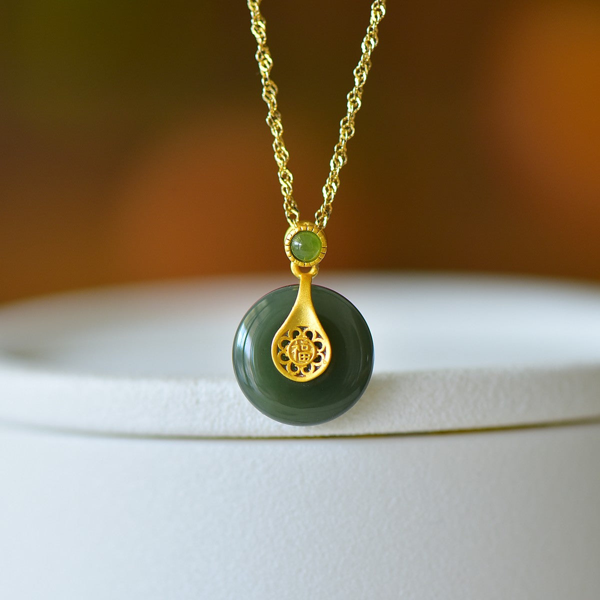 S925_Sterling_Silver_Hetian_Jade_Qingshui_Jade_Pendant_Ping_An_Kou