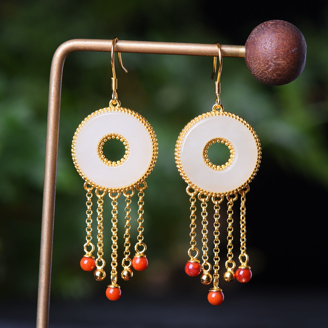 925_Silver_Nephrite_Donut_Earrings_Fashion_206