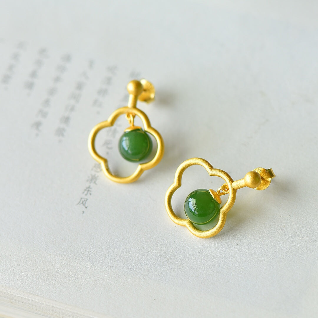925_Silver_YtInlaid_Nephrite_Nephrite_Green_Jade_Earrings
