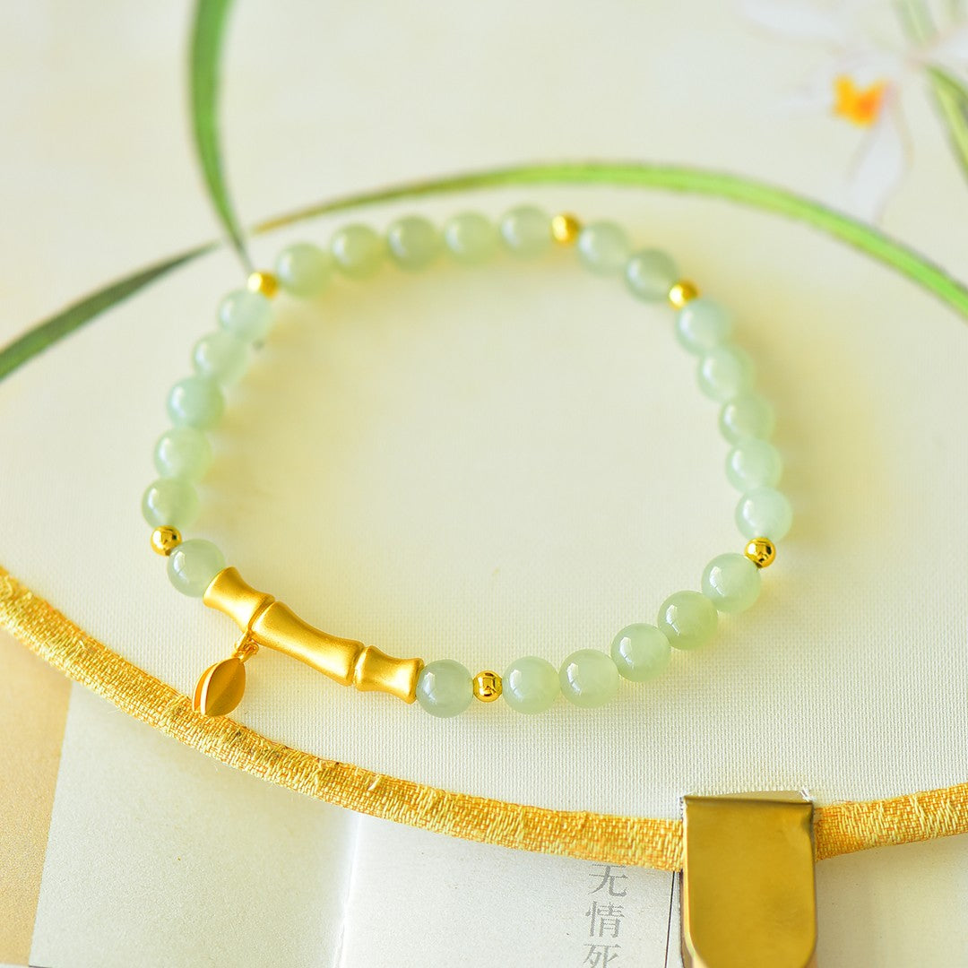 S925 Sterling Silver Nephrite Jade Bangle - Success Fortune Design