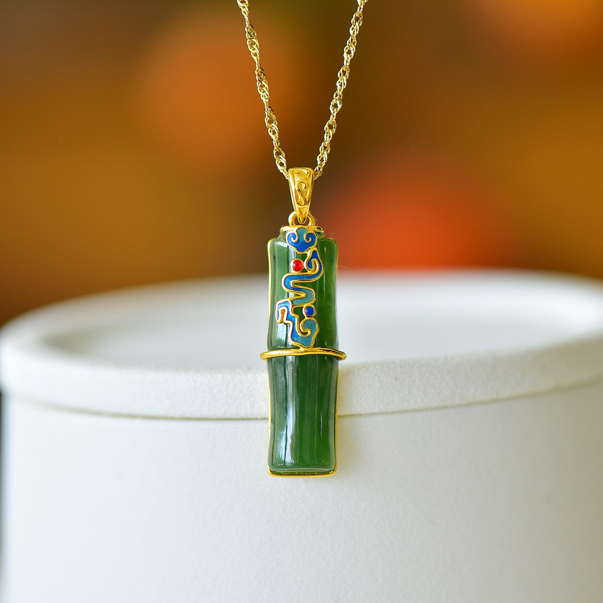 S925_Sterling_Silver_Pendant_Bamboo_Auspicious_Cloud