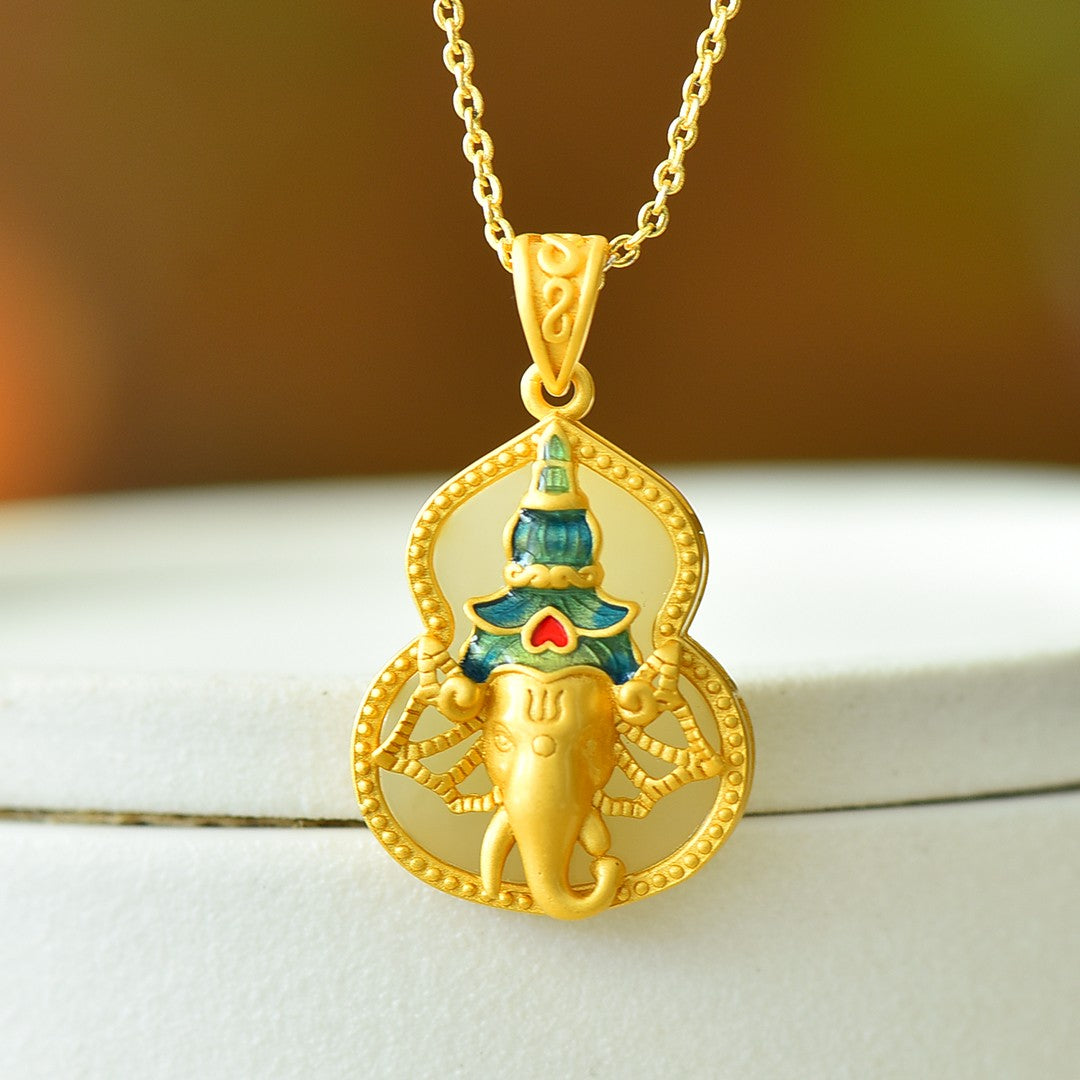 S925_Sterling_Silver_Hetian_Jade_Pendant_Gourd_1