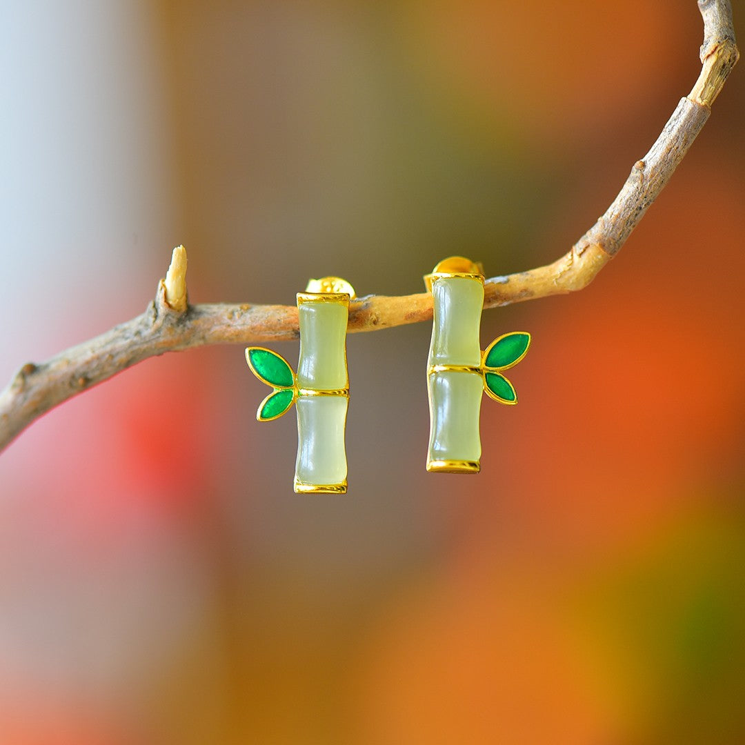 925_Silver_Nephrite_Earrings_Simple_With_Certificate_59