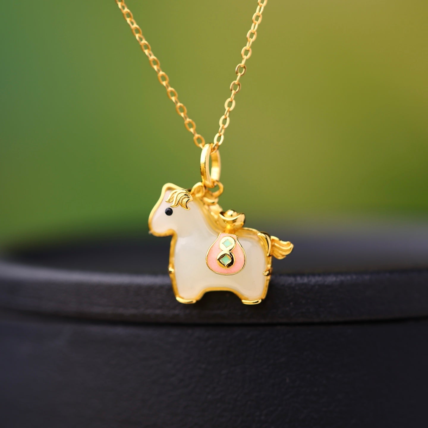 S925_Sterling_Silver_Hetian_Jade_Pendant_Pony