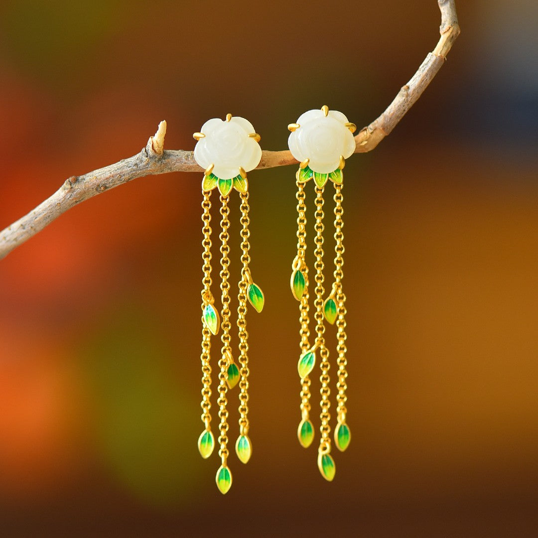 925_Silver_Nephrite_Earrings_Fine_Texture_Fashion
