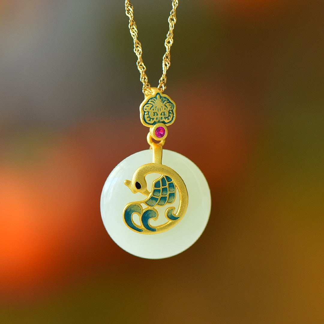 S925 Silver Nephrite Jade Prosperity Buckle Jewelry Set